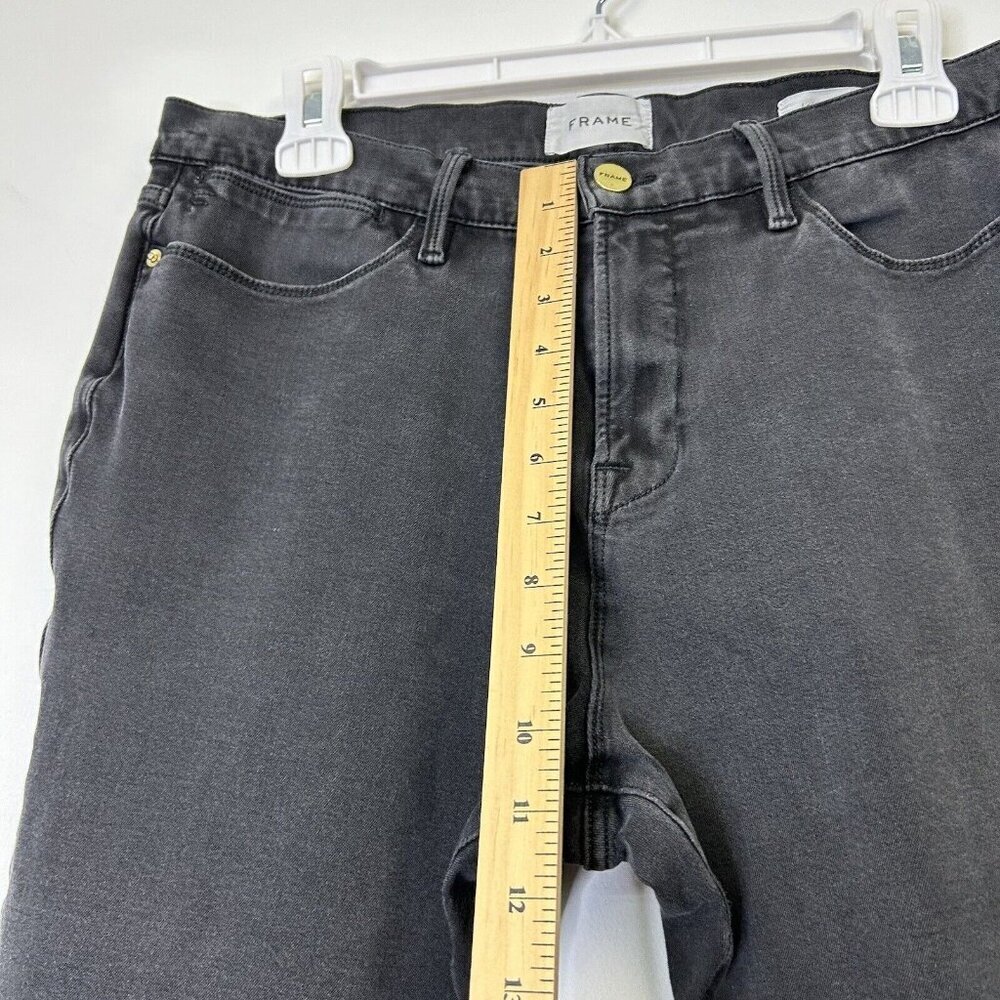 Frame Le High Skinny Jeans Womens Size 33 Short Crop Black Gray - Picture 7 of 9